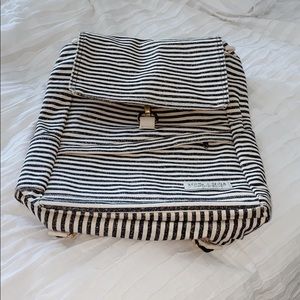 Striped Canvas Laptop Backpack Bag